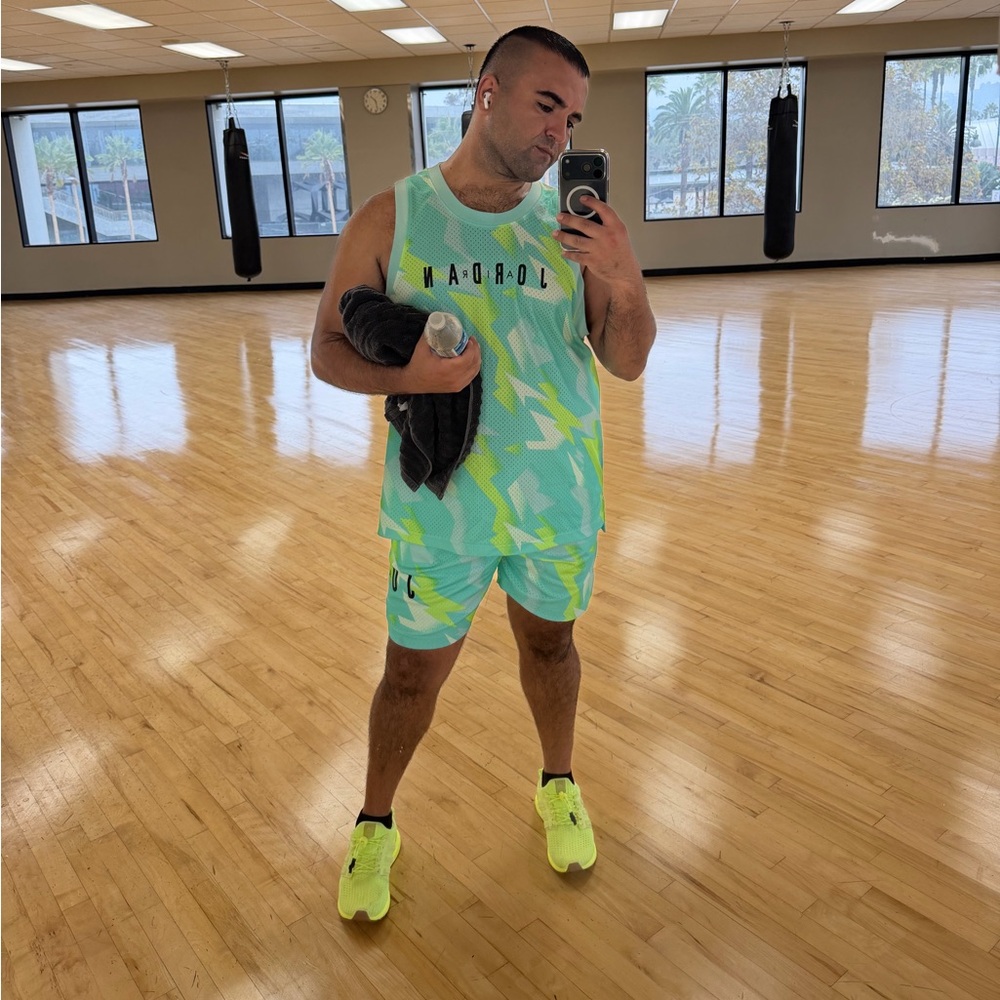 Jordan Men’s Set - Teal and Neon Yellow